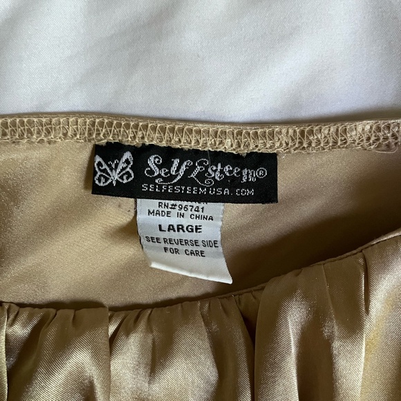 Gold Asymmetrical Ruffled Going Out Top - Picture 3 of 5